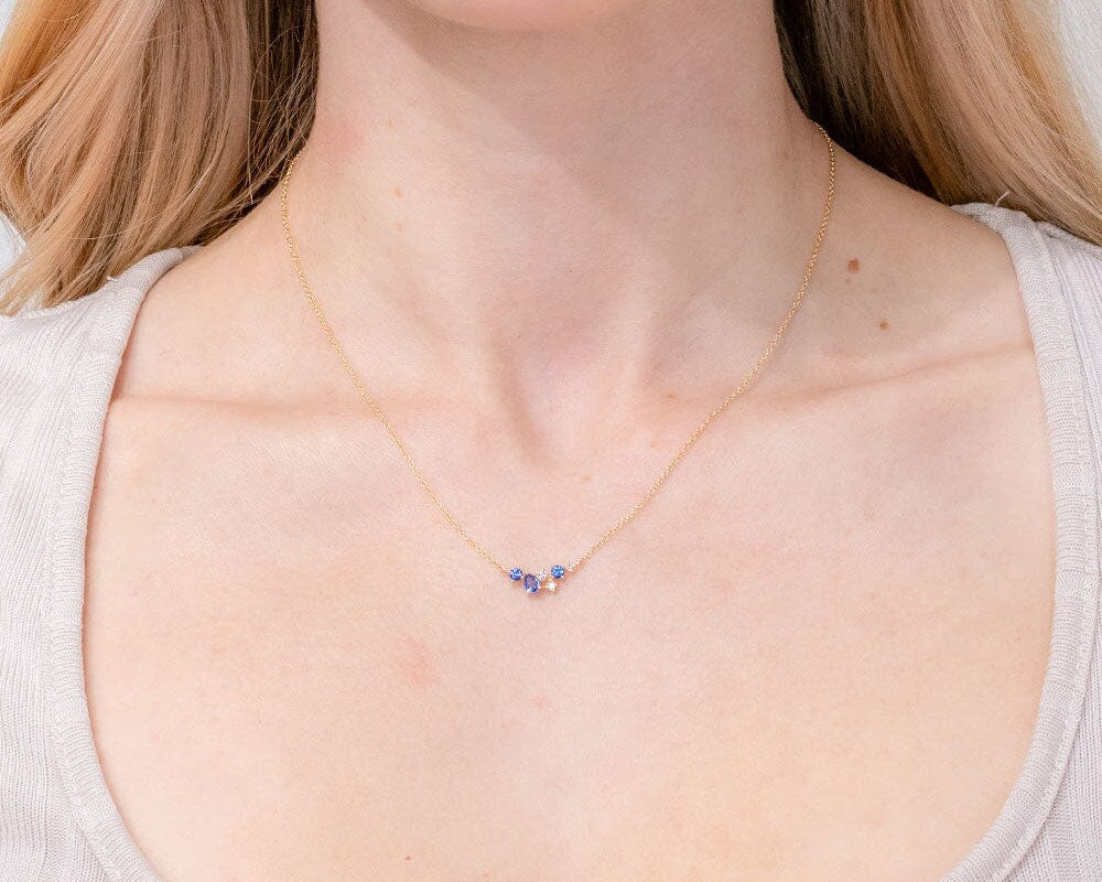 Organic Sapphire and Diamond Necklace Necklaces Princess Bride Diamonds 