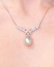 Ornate Bow Pearl Necklace - PBD Necklaces