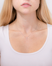 Pavé Cross 14k White Gold Necklaces Princess Bride Diamonds 