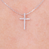 Pavé Cross 14k White Gold Necklaces Princess Bride Diamonds 