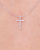 Pavé Cross 14k White Gold Necklaces Princess Bride Diamonds 