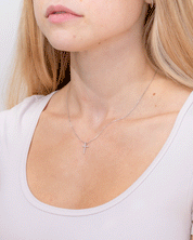 Pavé Cross 14k White Gold Necklaces Princess Bride Diamonds 