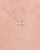 Pavé Cross 14k Yellow Gold Necklaces Princess Bride Diamonds 