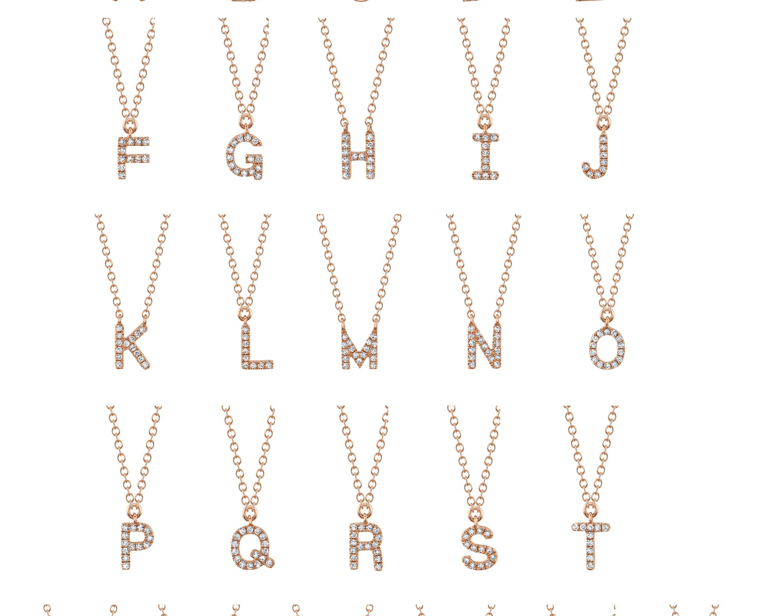 Pavé Diamond Initial Necklace Necklaces Princess Bride Diamonds 