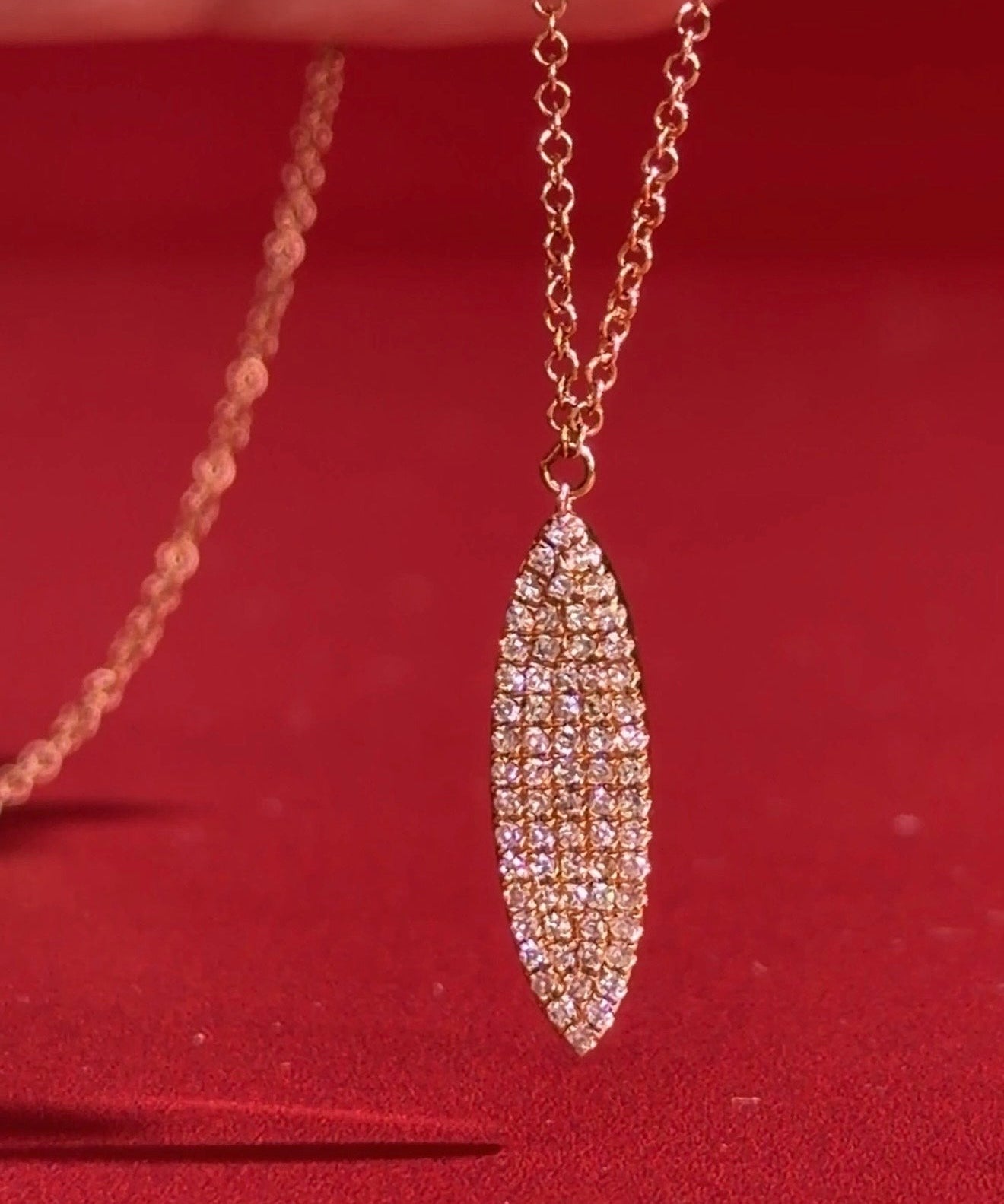 Pavé Diamond Surfboard Necklace - PBD Necklaces