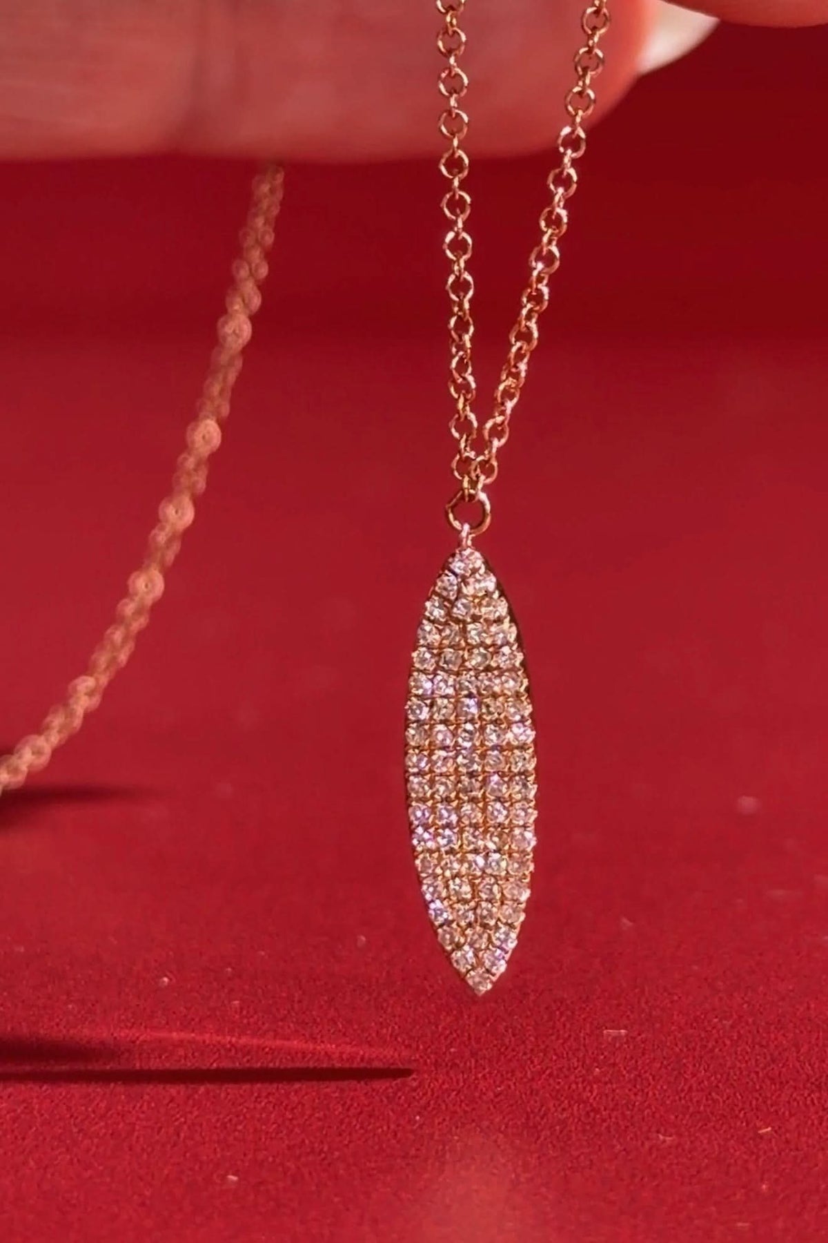 Pavé Diamond Surfboard Necklace - PBD Necklaces
