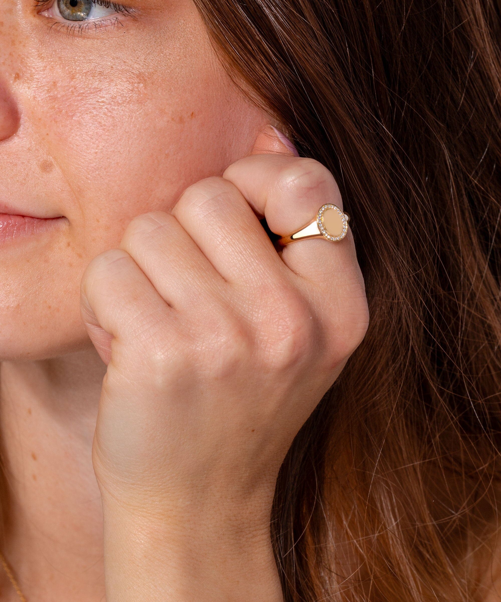 Pavé Halo Signet Ring Rings Princess Bride Diamonds 