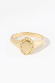Pavé Halo Signet Ring Rings Princess Bride Diamonds 