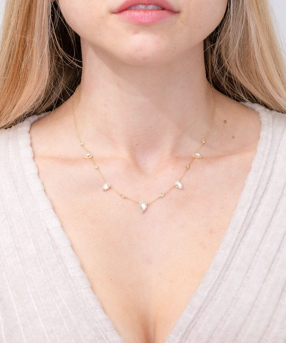 Pear Cabochon Moonstone Diamond Necklace Necklaces Princess Bride Diamonds 