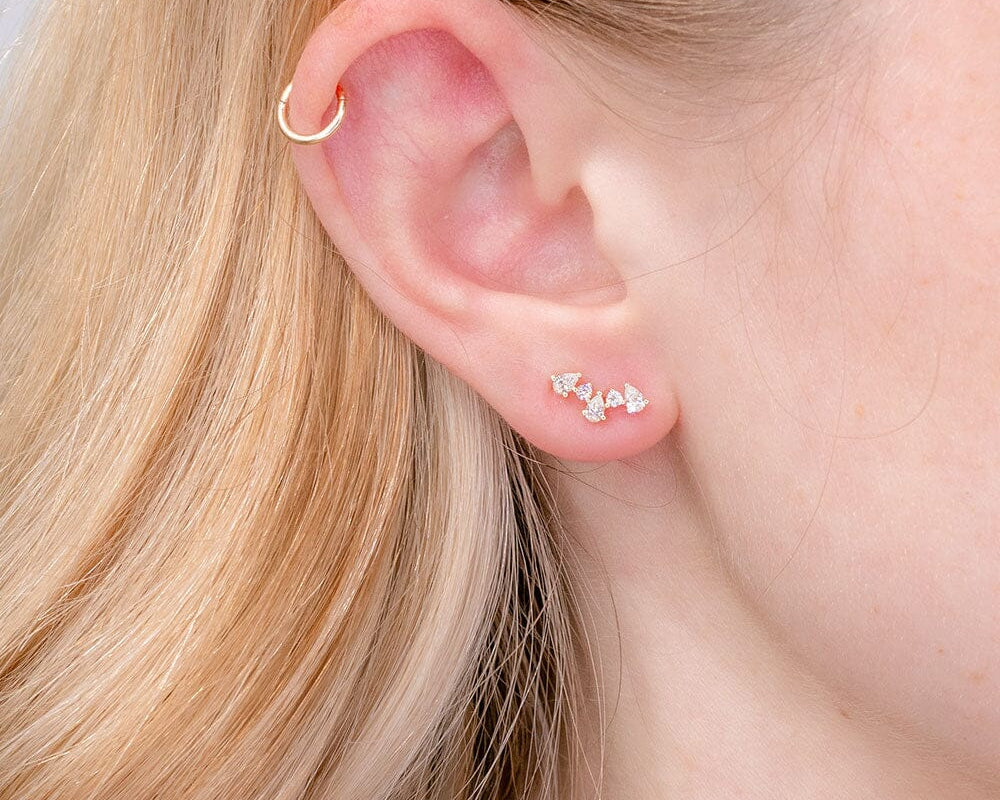 Pear Diamond Climber Earrings Earrings Princess Bride Diamonds 
