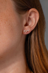 Pear Diamond Climber Earrings