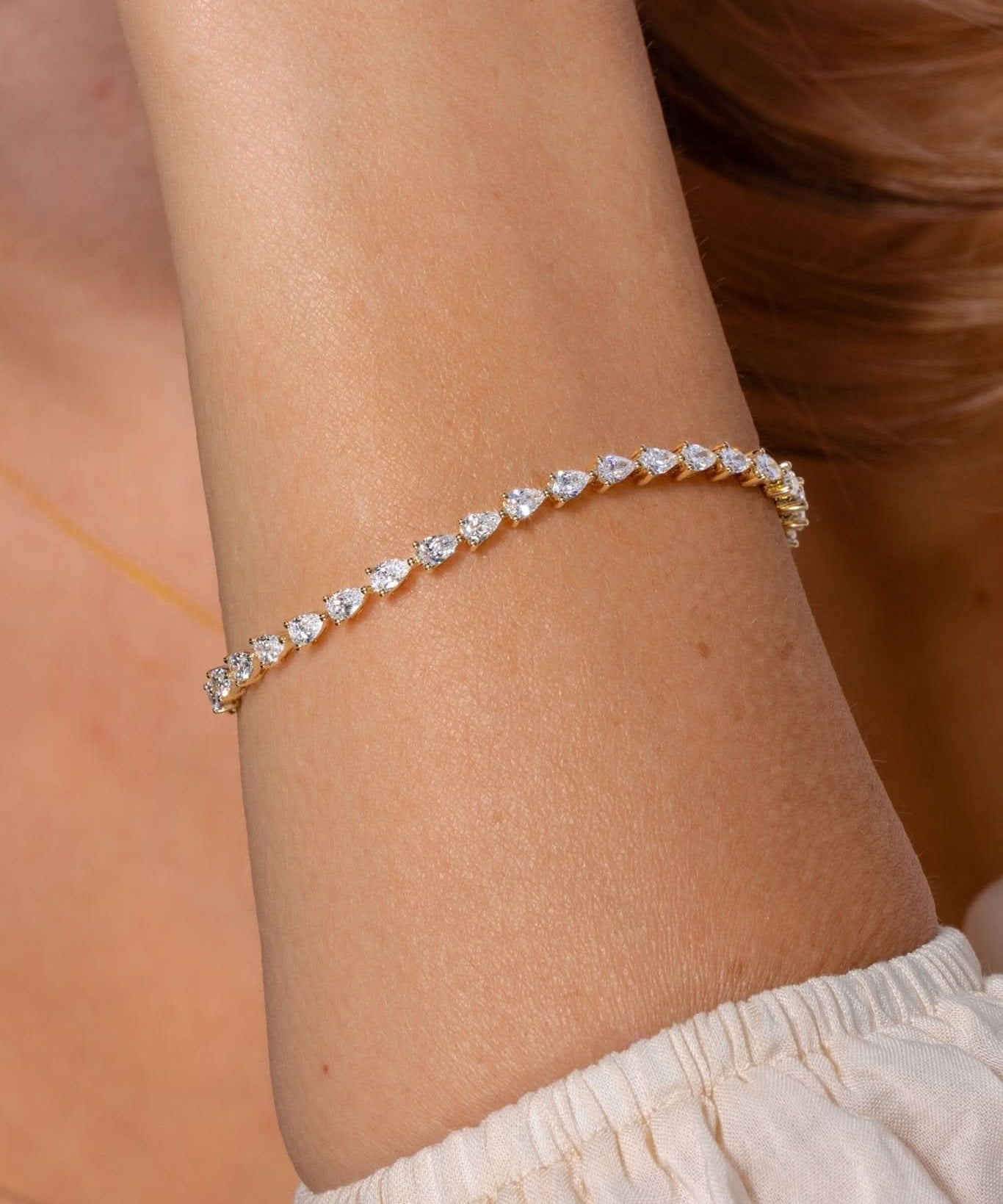 Pear Half - Tennis Paperclip Bracelet - PBD Bracelets