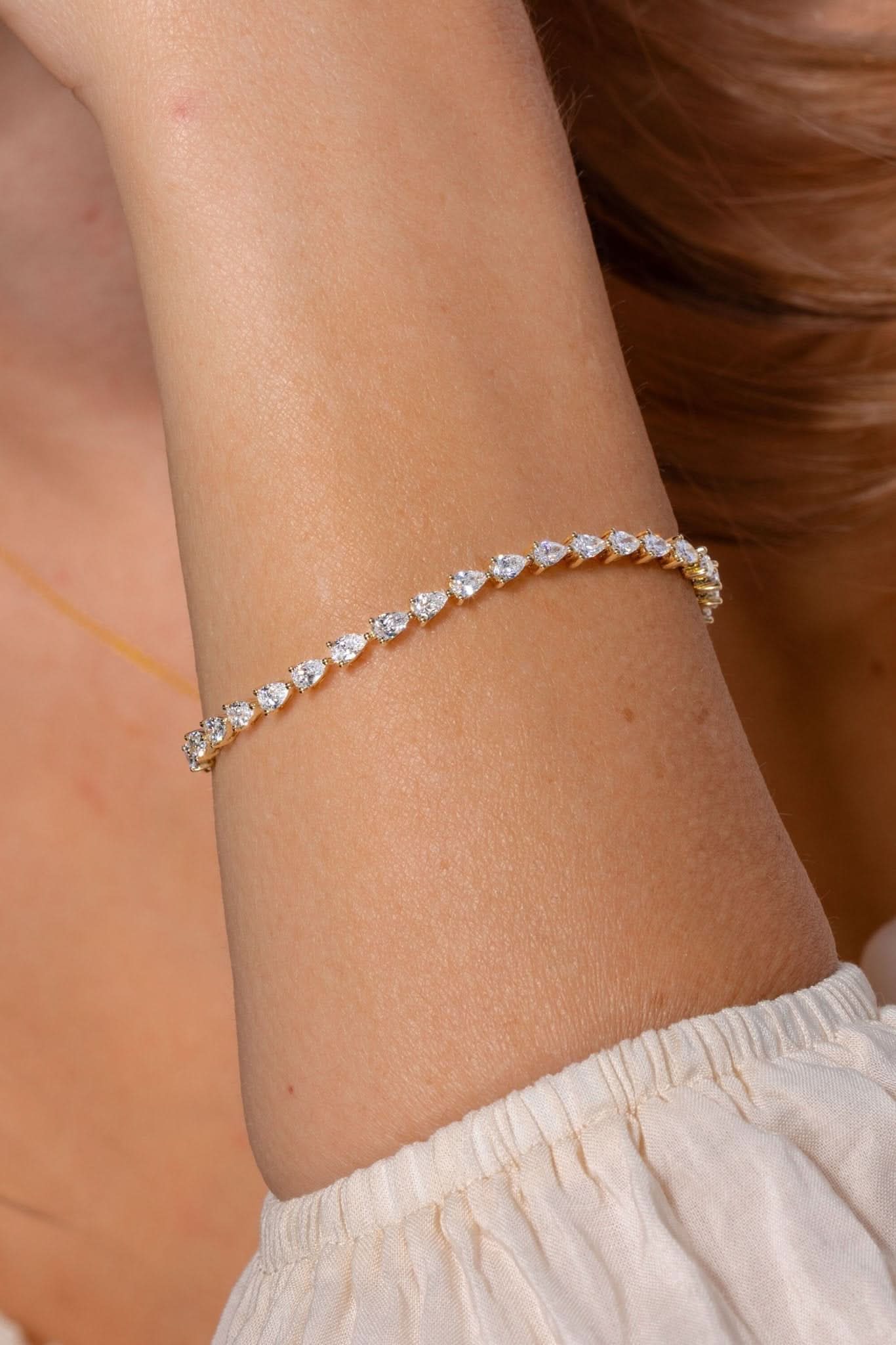 Pear Half - Tennis Paperclip Bracelet - PBD Bracelets