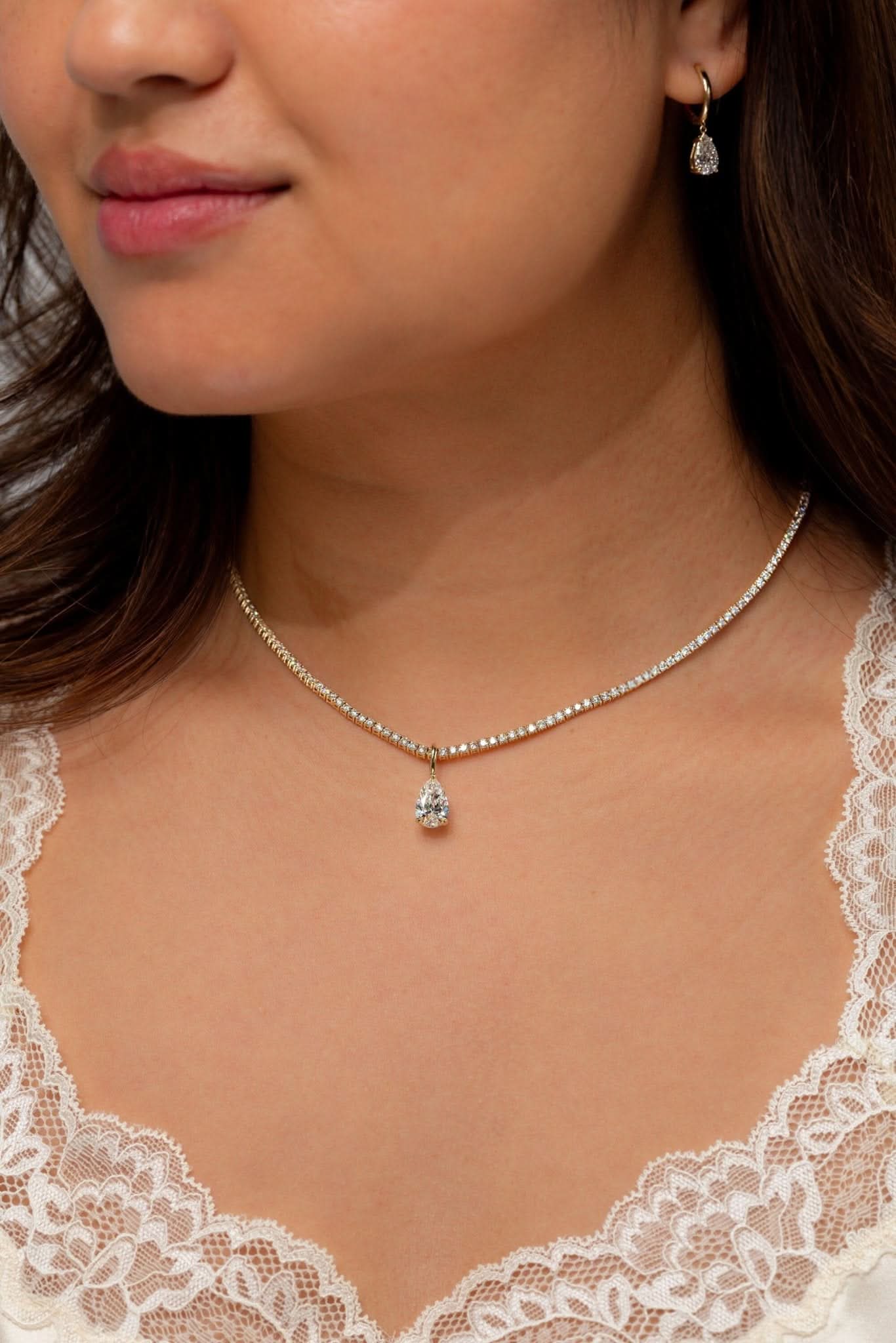 Pear Lab Diamond Tennis Necklace - PBD Necklaces