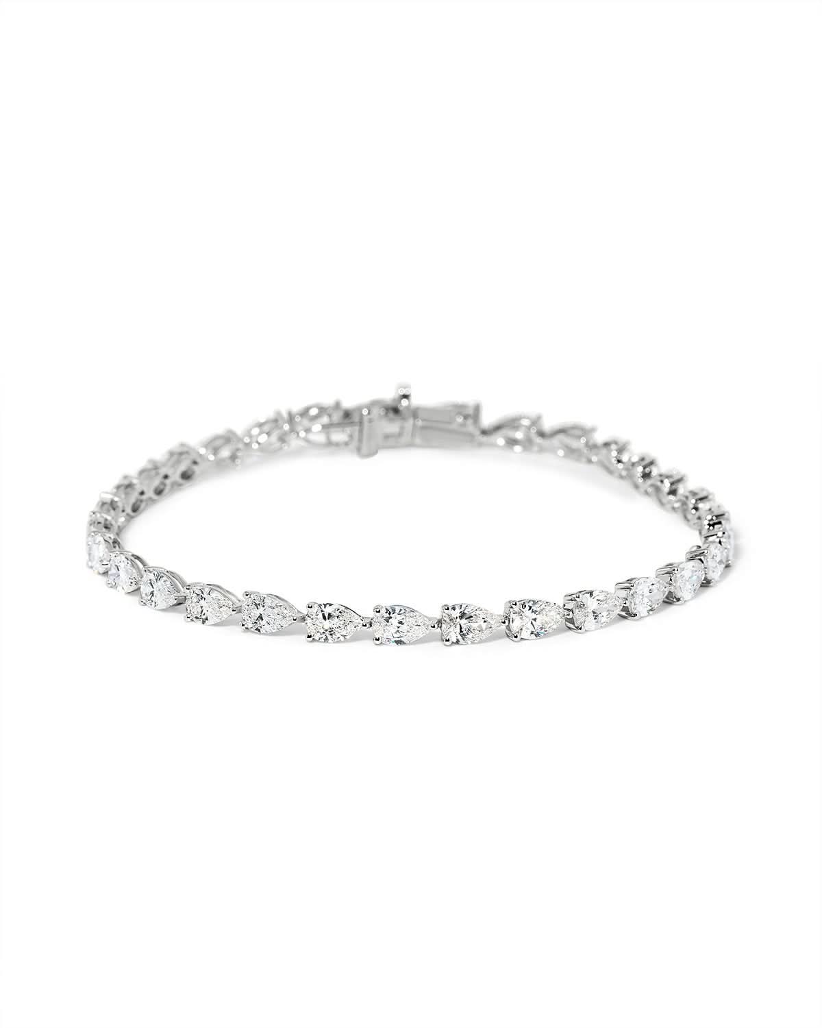 Pear Tennis Bracelet White Gold - PBD Bracelets