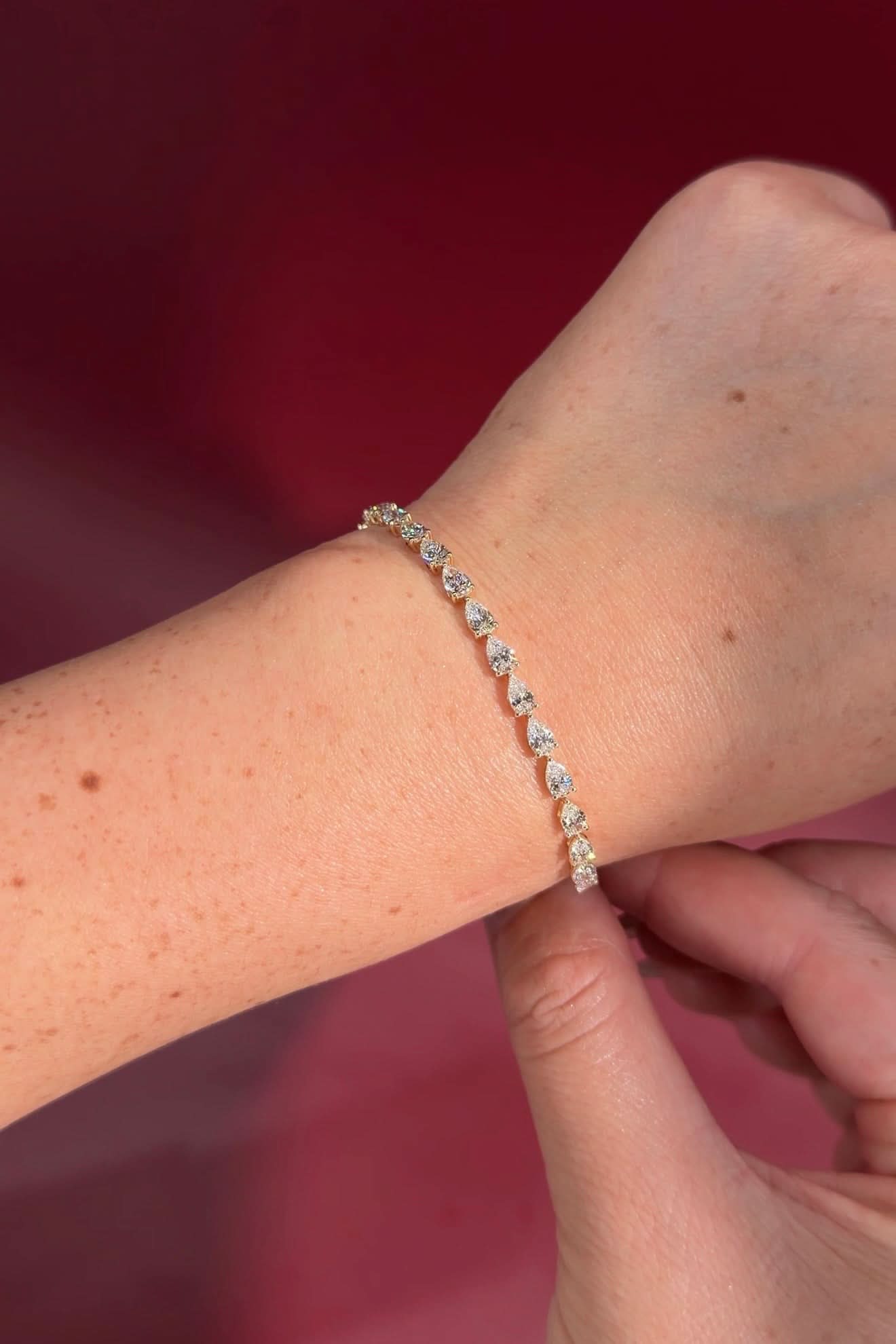 Pear Tennis Bracelet Yellow Gold - PBD Bracelets