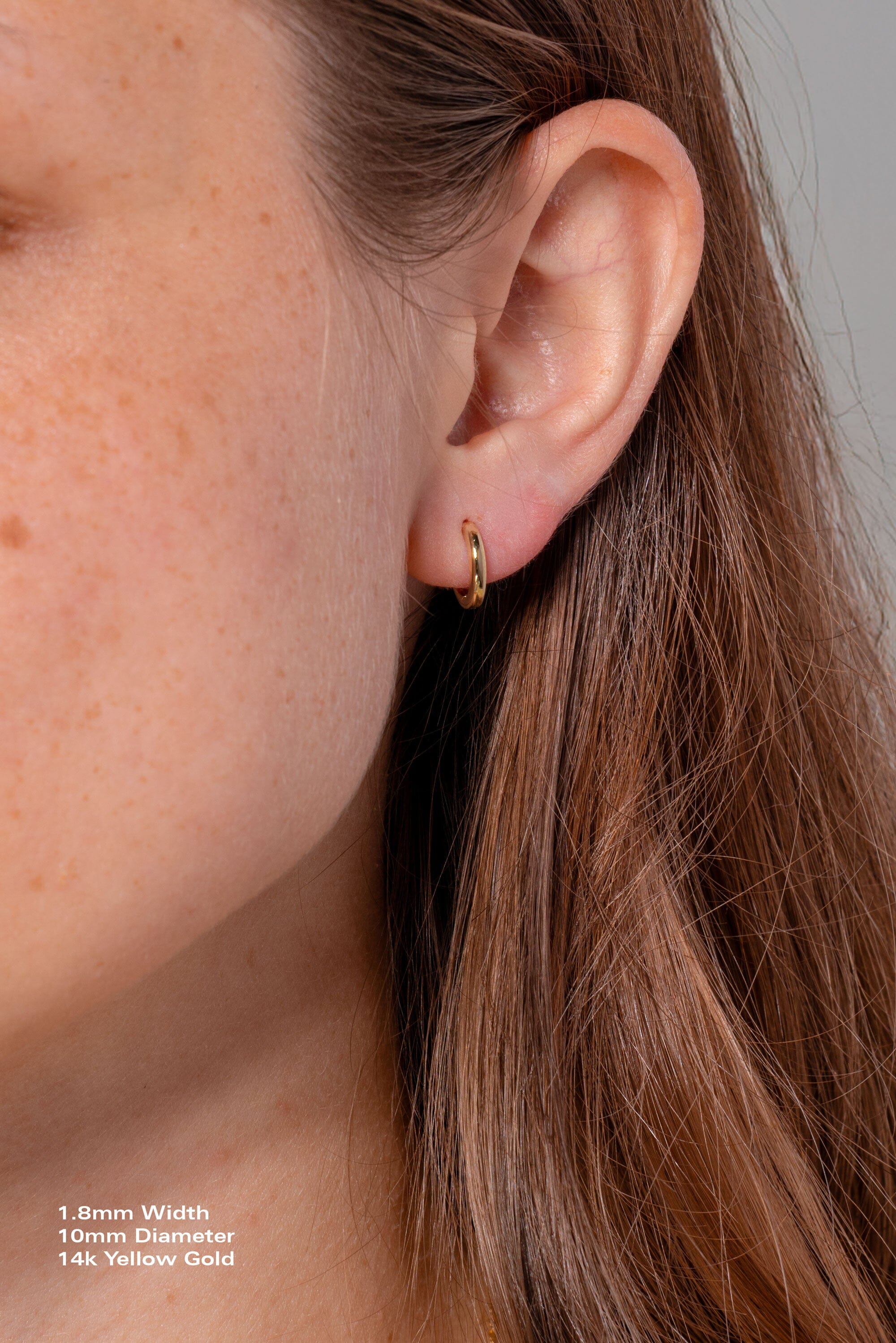 Perfect High Polish Huggie Earrings Princess Bride Diamonds 1.8mm 10mm 14K Yellow Gold