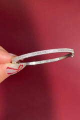 Petite East West Baguette Bangle White Gold