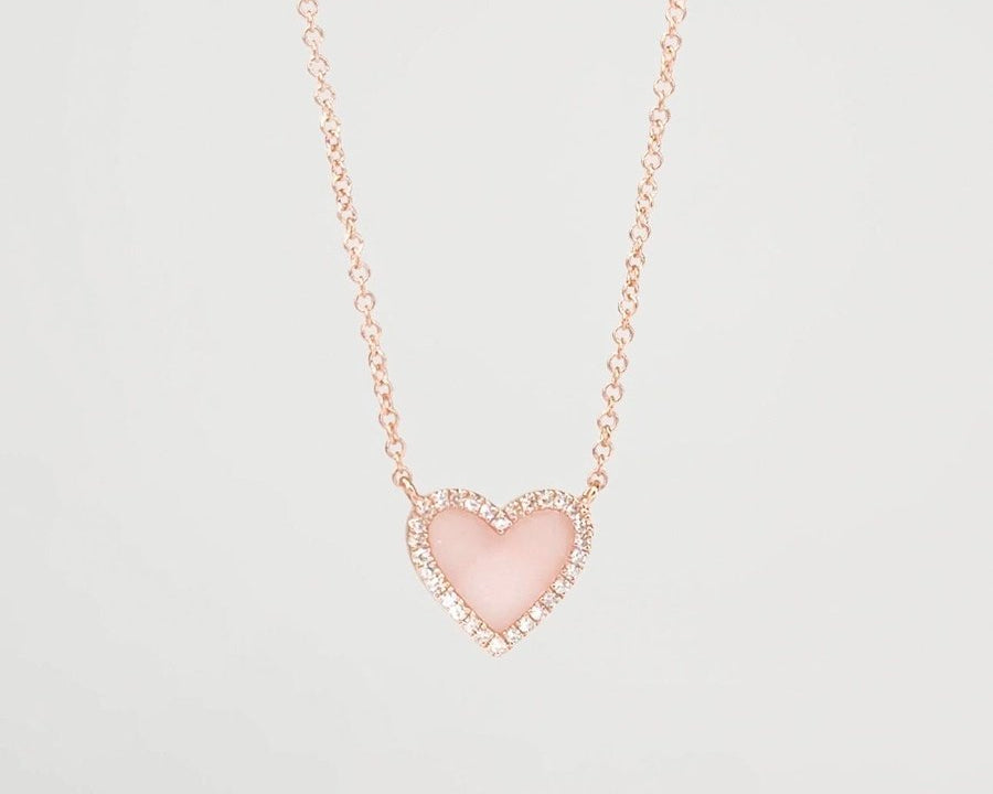 Pink Opal Heart Necklace Rose Gold Necklaces Princess Bride Diamonds 