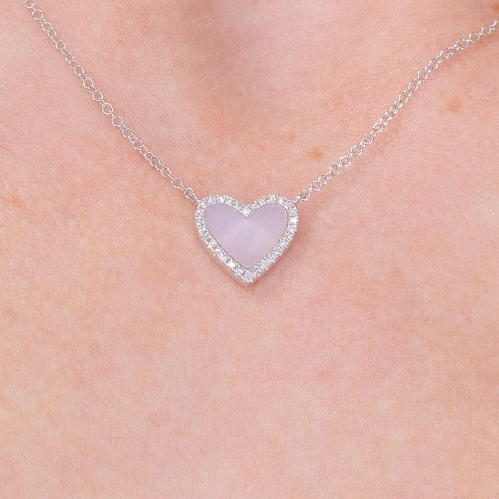 Pink Opal Heart Necklace White Gold Necklaces Princess Bride Diamonds 