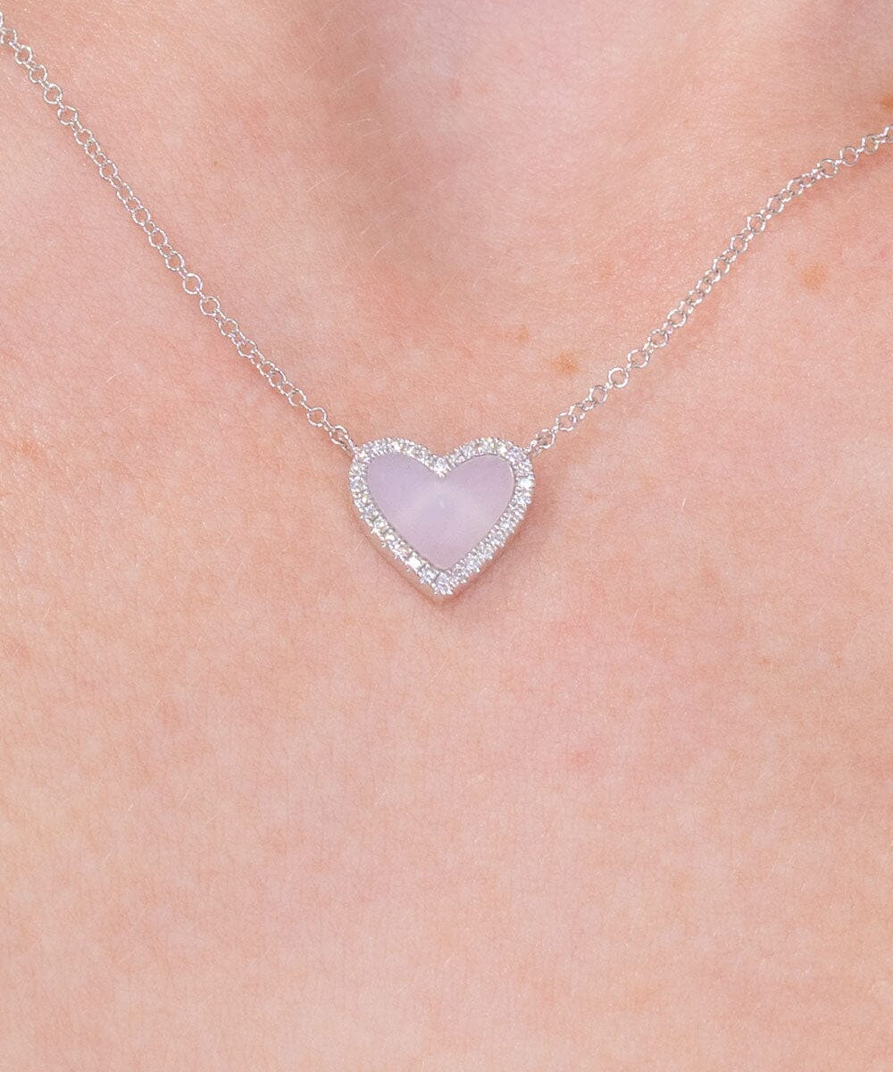 Pink Opal Heart Necklace White Gold Necklaces Princess Bride Diamonds 