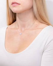 Pink Opal Heart Necklace White Gold - PBD Necklaces