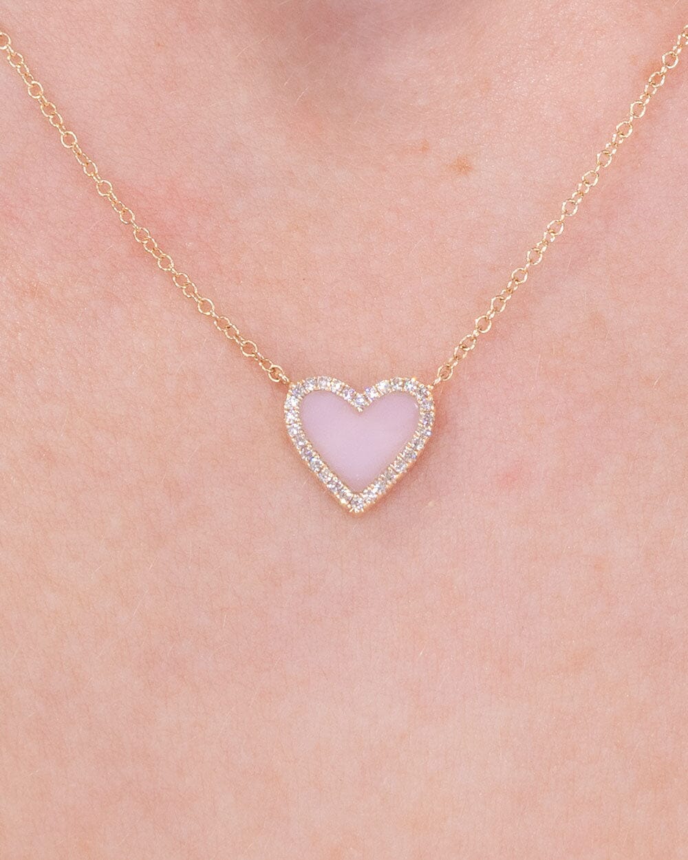 Pink Opal Heart Necklace Yellow Gold Necklaces Princess Bride Diamonds 