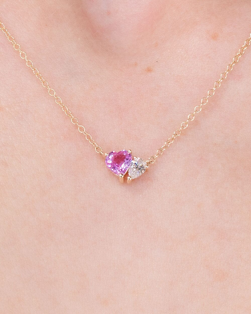 Pink Sapphire & Diamond Toi Et Moi Necklace Necklaces Princess Bride Diamonds 