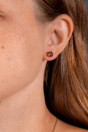 Pink Tourmaline Studs