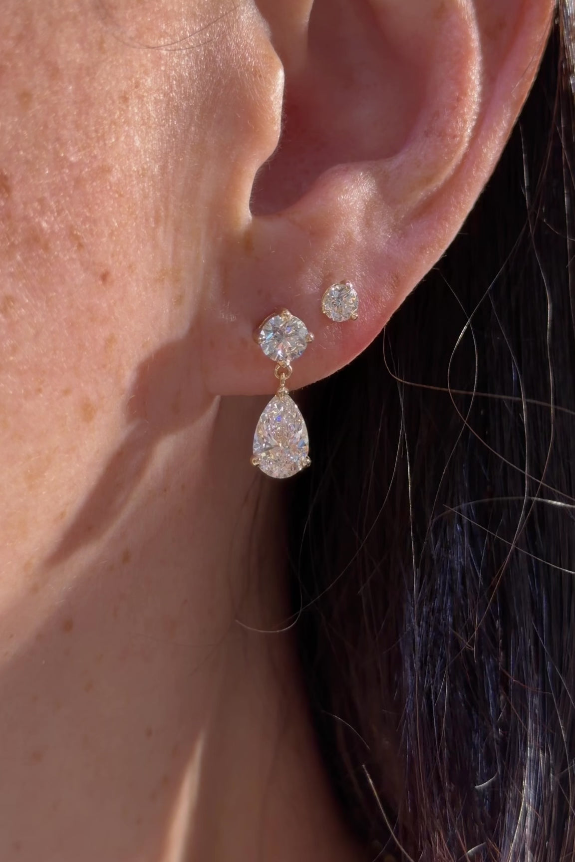 Round & Pear Drop Studs