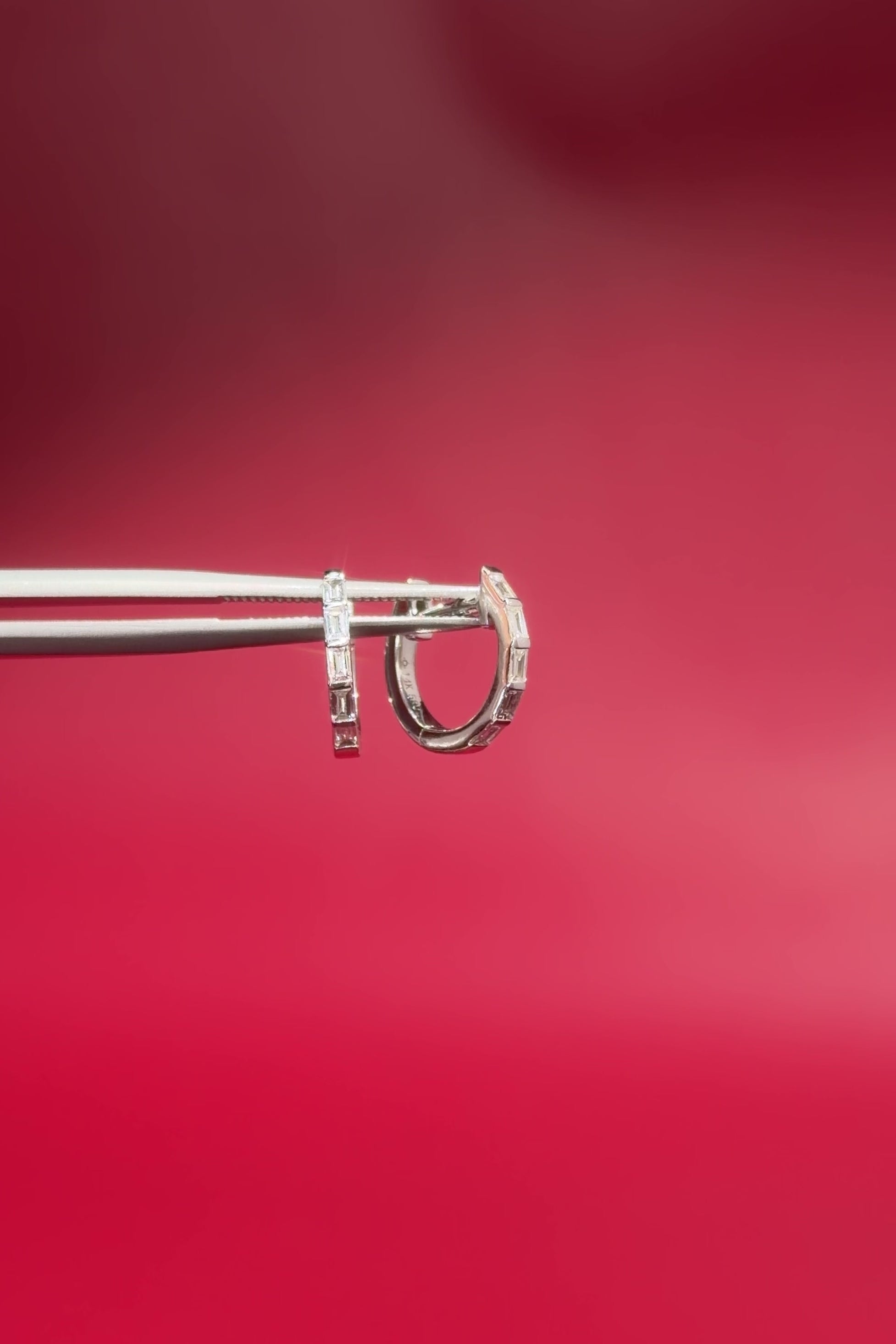 Baguette Diamond Huggies