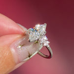 marquise lab diamond white gold engagement ring side stone nature inspired