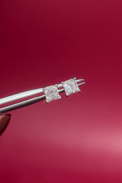 1.00ct F-SI1 Core Princess Cut Natural Diamond Studs