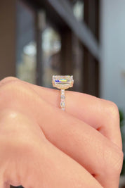 3.00ct D-VS1 Emerald Lab Diamond East West Ring