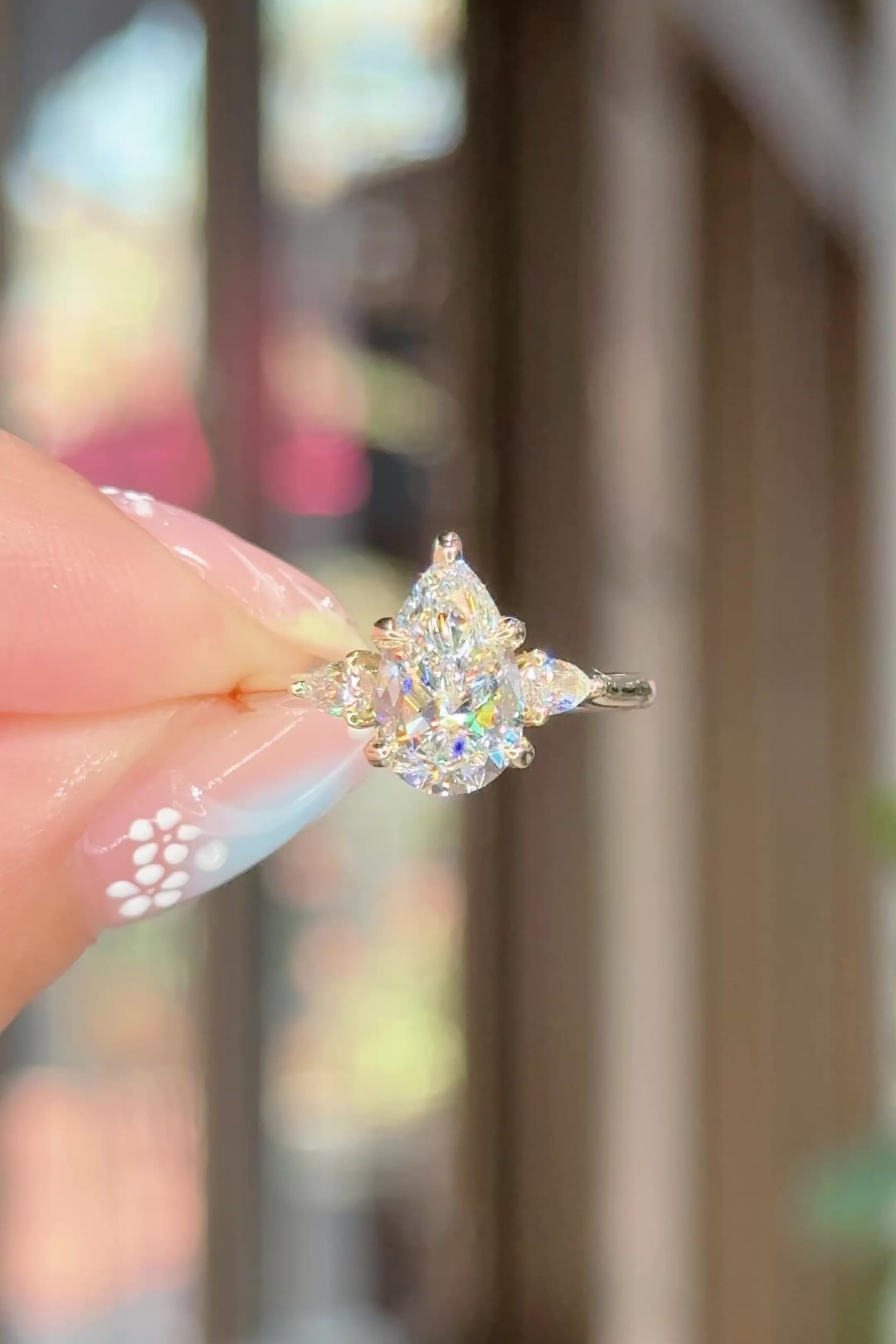 1.71ct D-VVS2 Pear Lab Diamond Petite Gracie