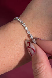 Pear Tennis Bracelet White Gold