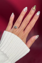 round lab diamond engagement ring yellow gold pavé diamonds with hidden halo on hand