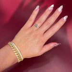 Round Pavé Diamond Solitaire cathedral Setting in Yellow Gold