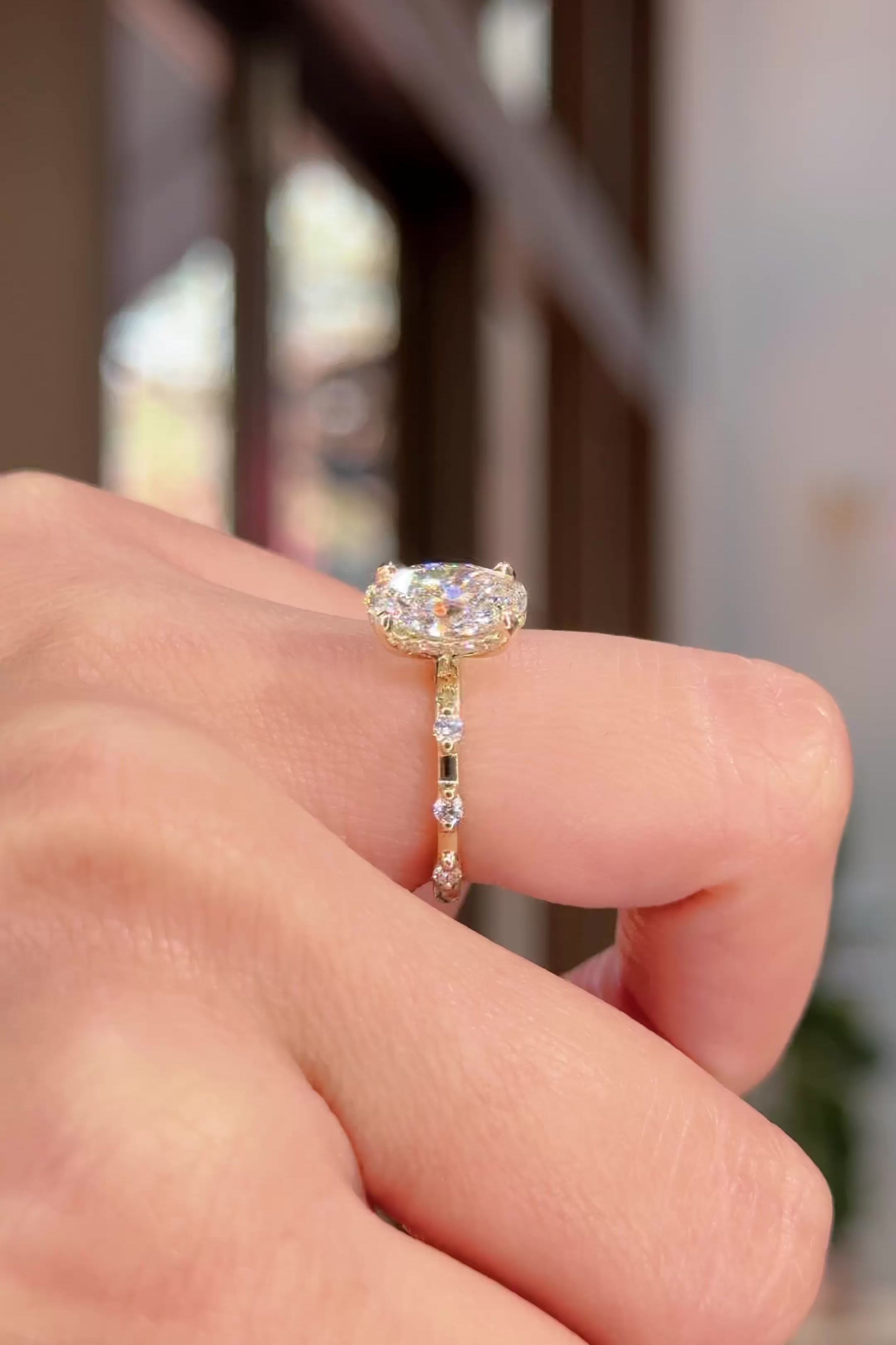 2.01ct D-VS1 Oval Lab Diamond Daisy