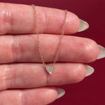 Mini Pavé Heart Necklace Rose Gold