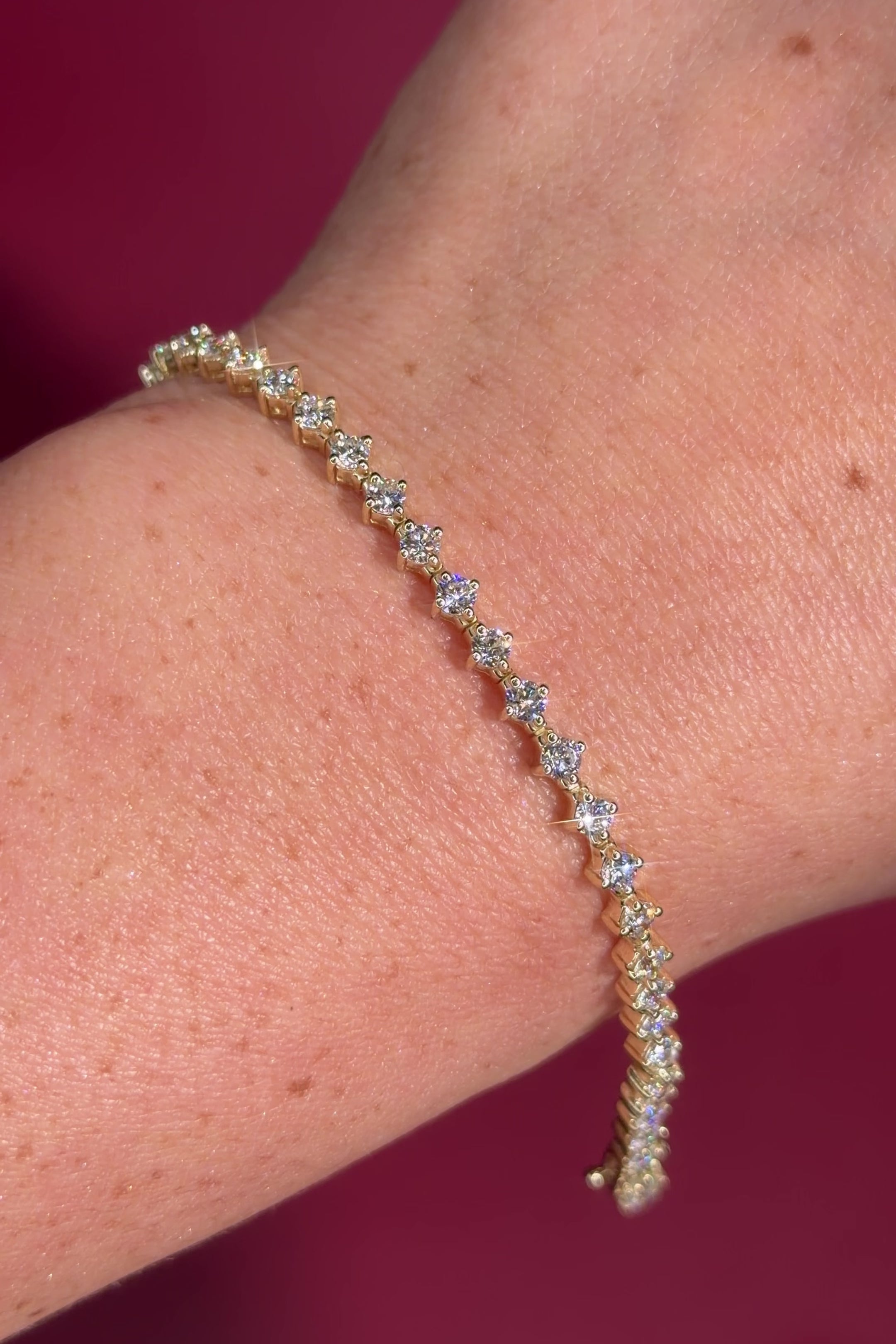 North Star Tennis Bracelet Yellow Gold