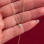 Mini Pavé Heart Necklace Yellow Gold