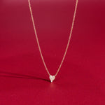 Mini Pavé Heart Necklace Yellow Gold