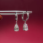 1.94ct D-VS1 Lab Diamond Pear Drop Hoops White Gold high polish with seamless snap closure at princess bride diamonds in huntington beach california 