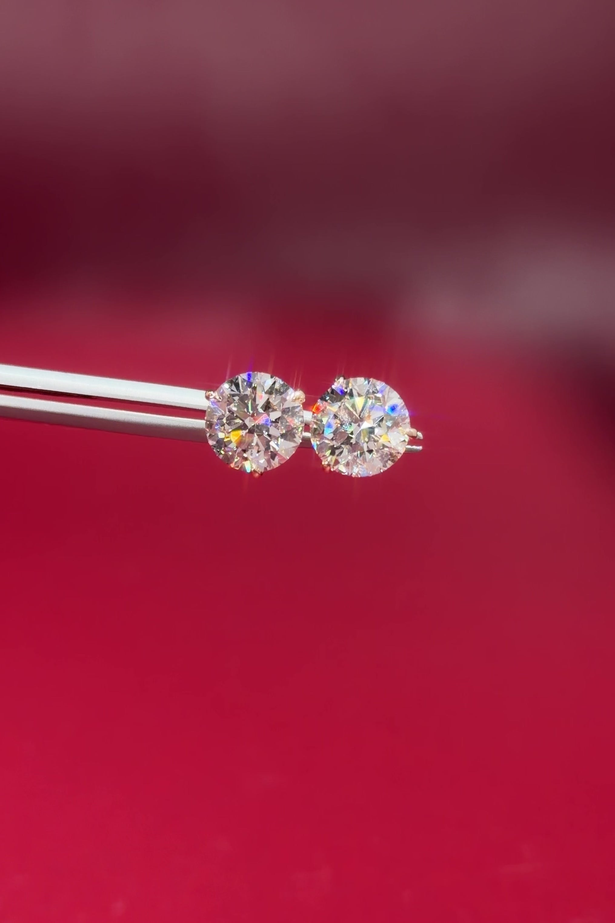 4.02ct Core Round Lab Diamond Martini Studs