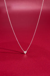 Mini Pavé Heart Necklace White Gold