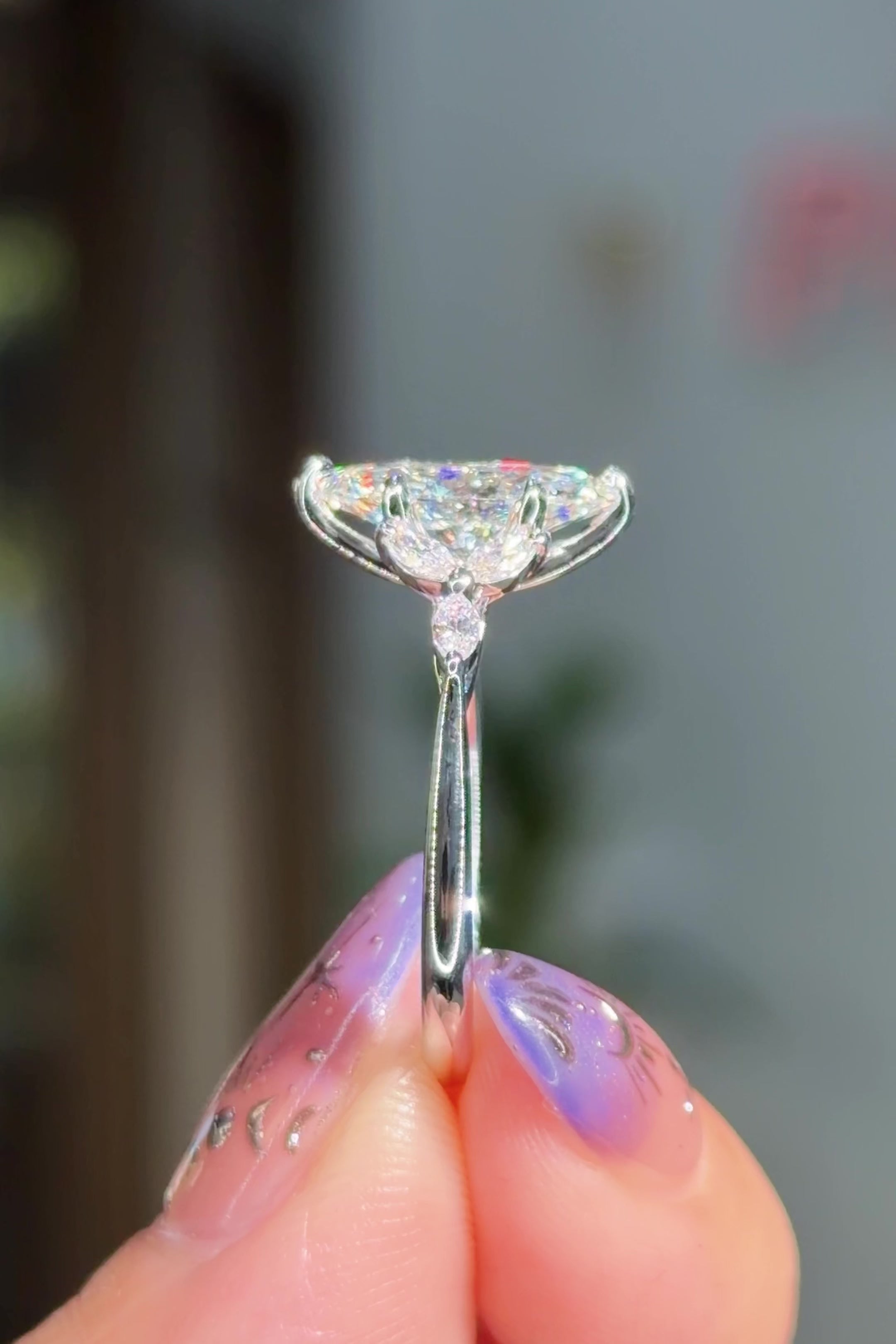 1.71ct E-VS1 Marquise Lab Diamond Amber