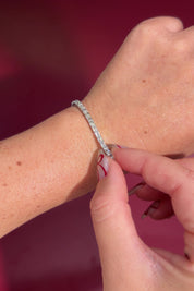 Emerald Lab Diamond Tennis Bracelet White Gold