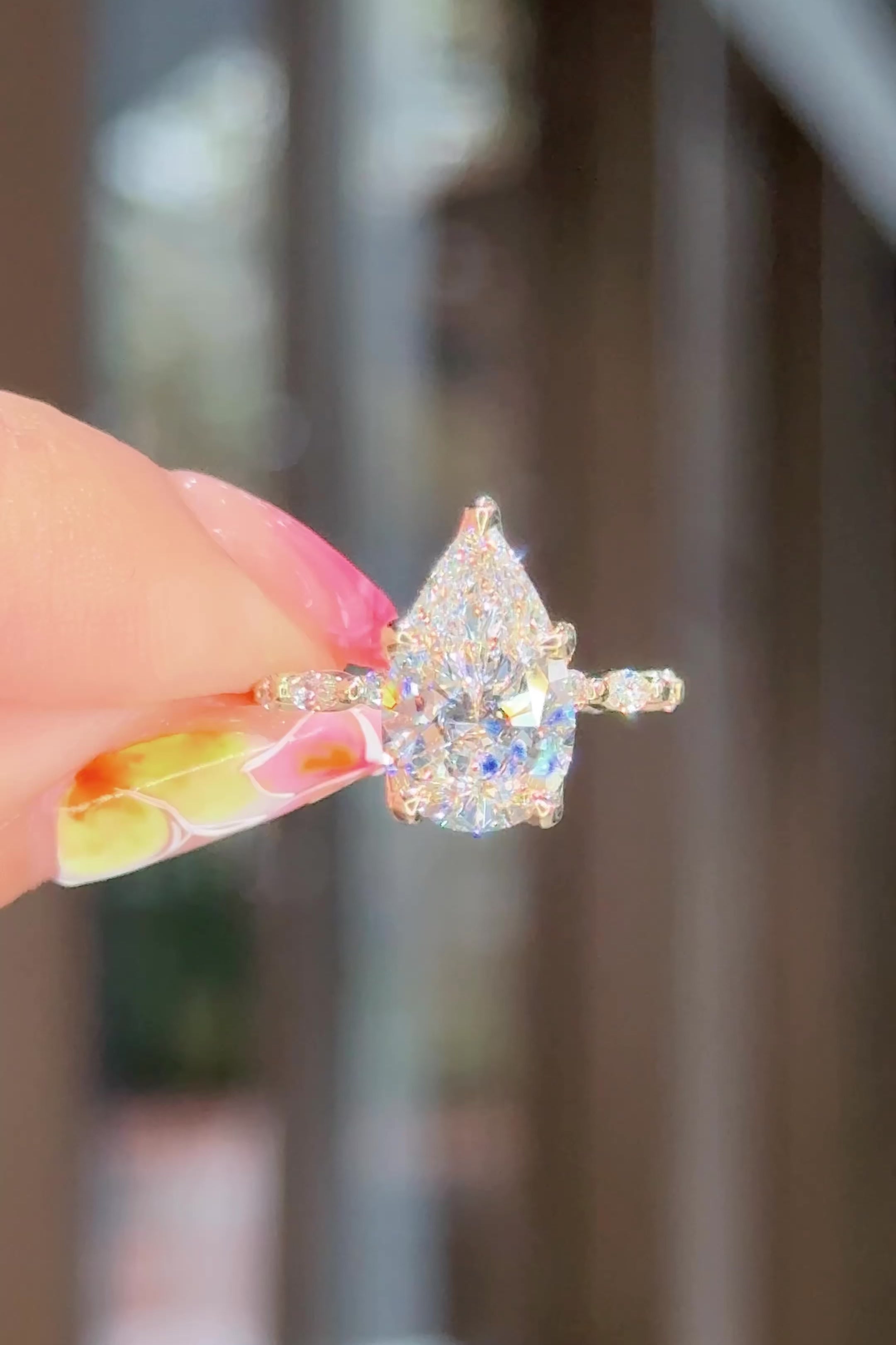 3.20ct E-VS1 Pear Lab Diamond Ren