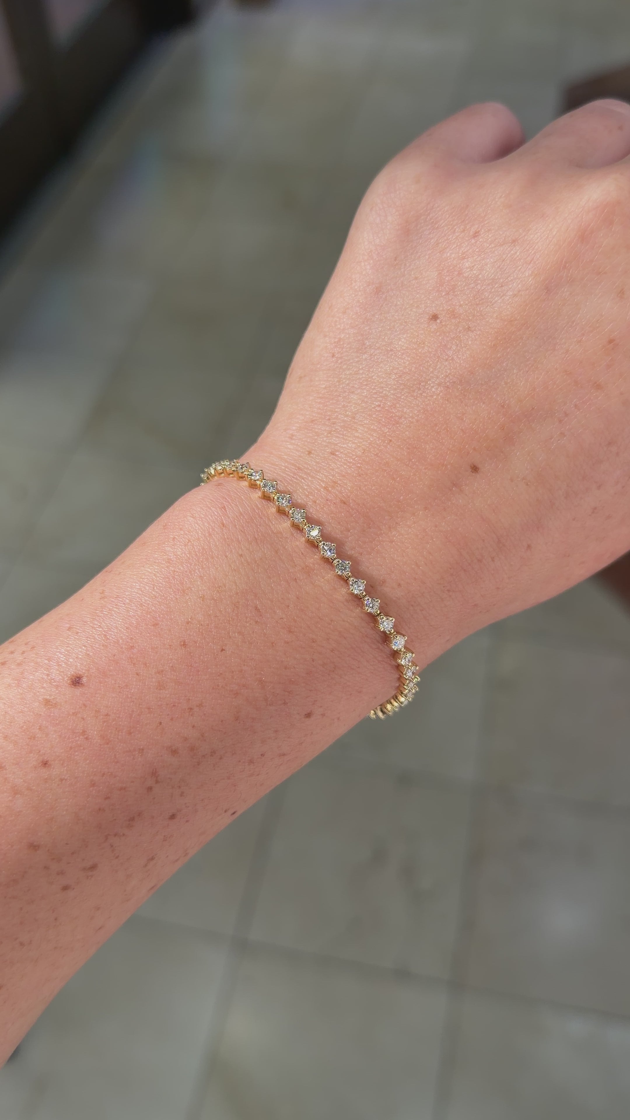 3.18ct North Star Tennis Bracelet Yellow Gold